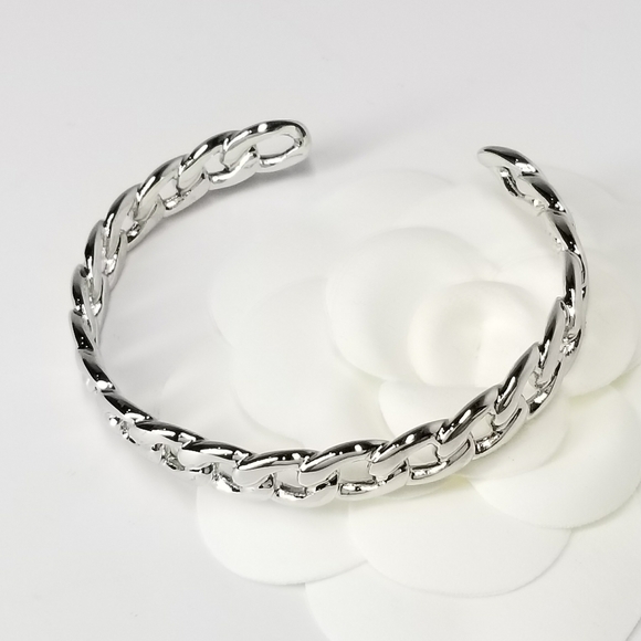 NEW Chain Links Open Cuff Bracelet Bangle - Picture 8 of 9